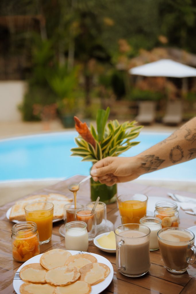 Petit-dejeuner maison au Village Temanoha, Moorea